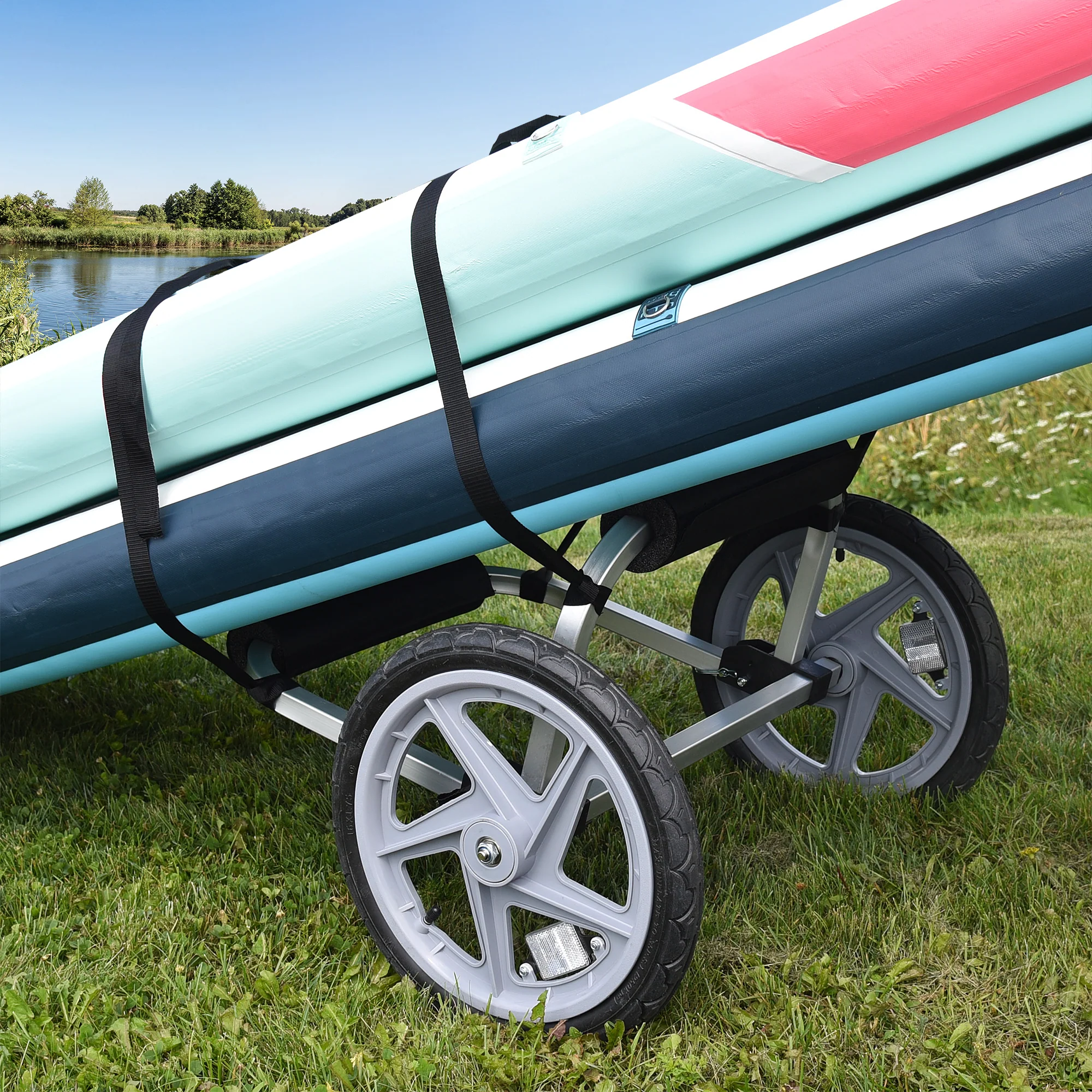 Wike Kayak, Canoe, and Surf Cart - Includes Ultra Lite Smart Stick Tow Bar - Image 6