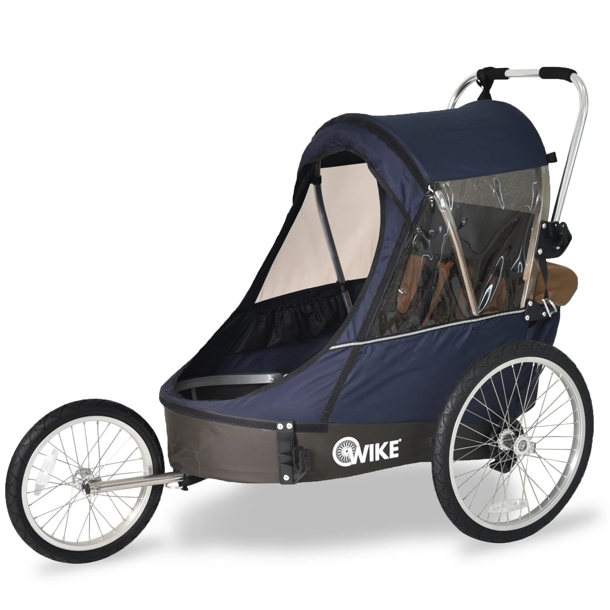 Wike Premium Double Children's Bike Trailer - Includes Stroller and Jogging Kit - Image 4