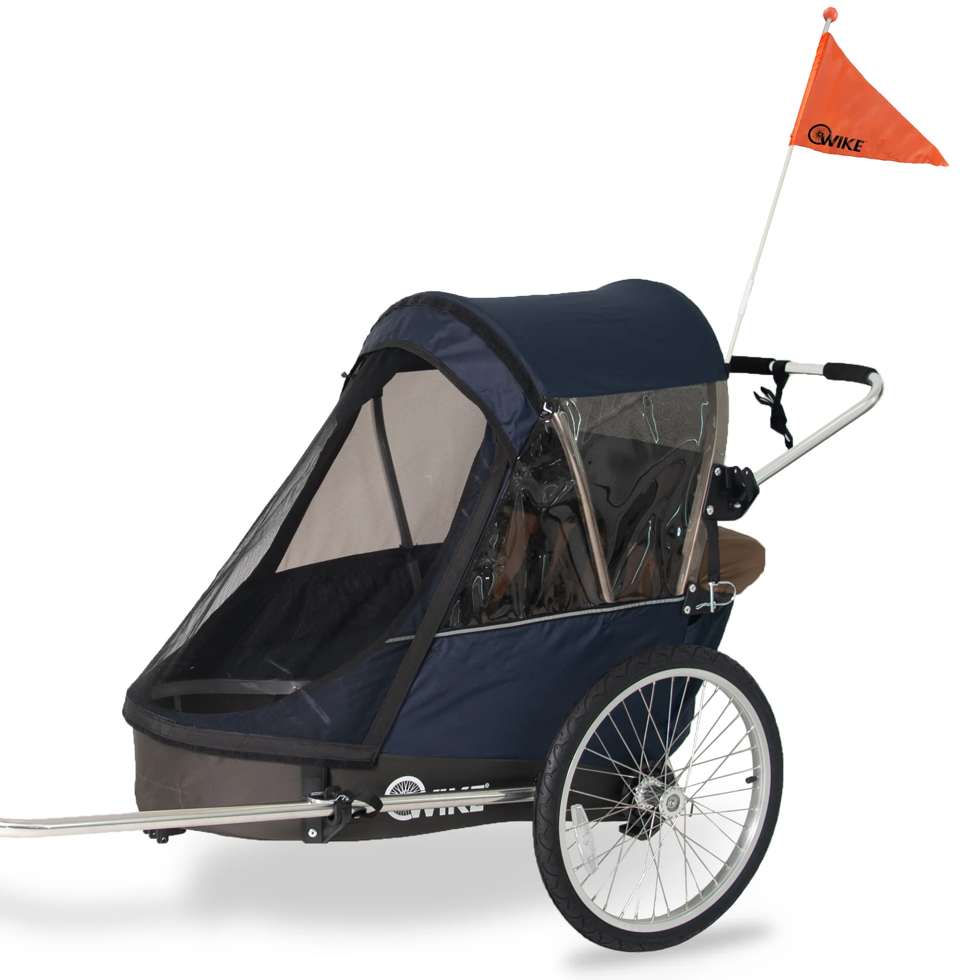 Wike Premium Double Children's Bike Trailer - Includes Stroller and Jogging Kit - Image 6