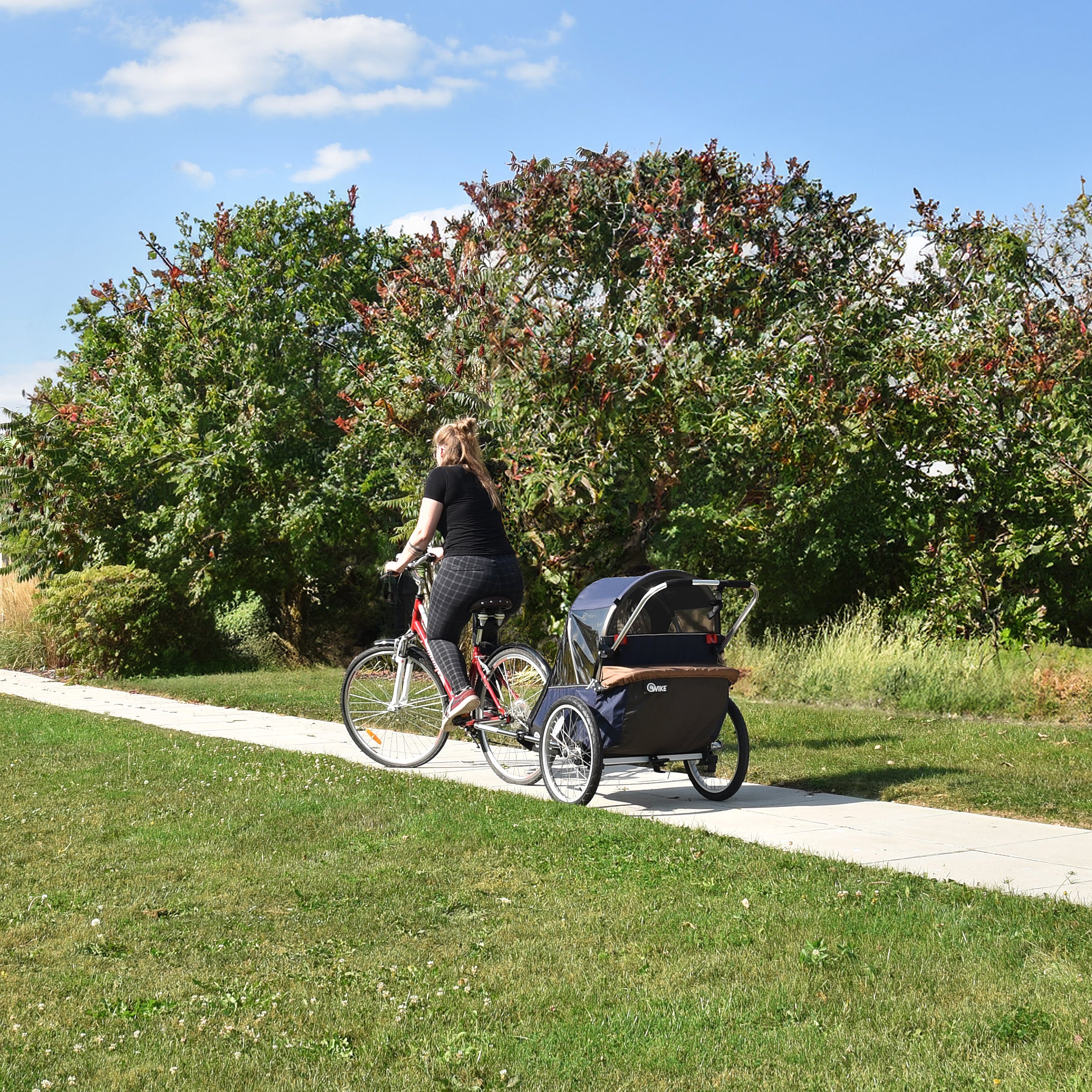 Wike Premium Double Children's Bike Trailer - Includes Stroller and Jogging Kit - Image 9