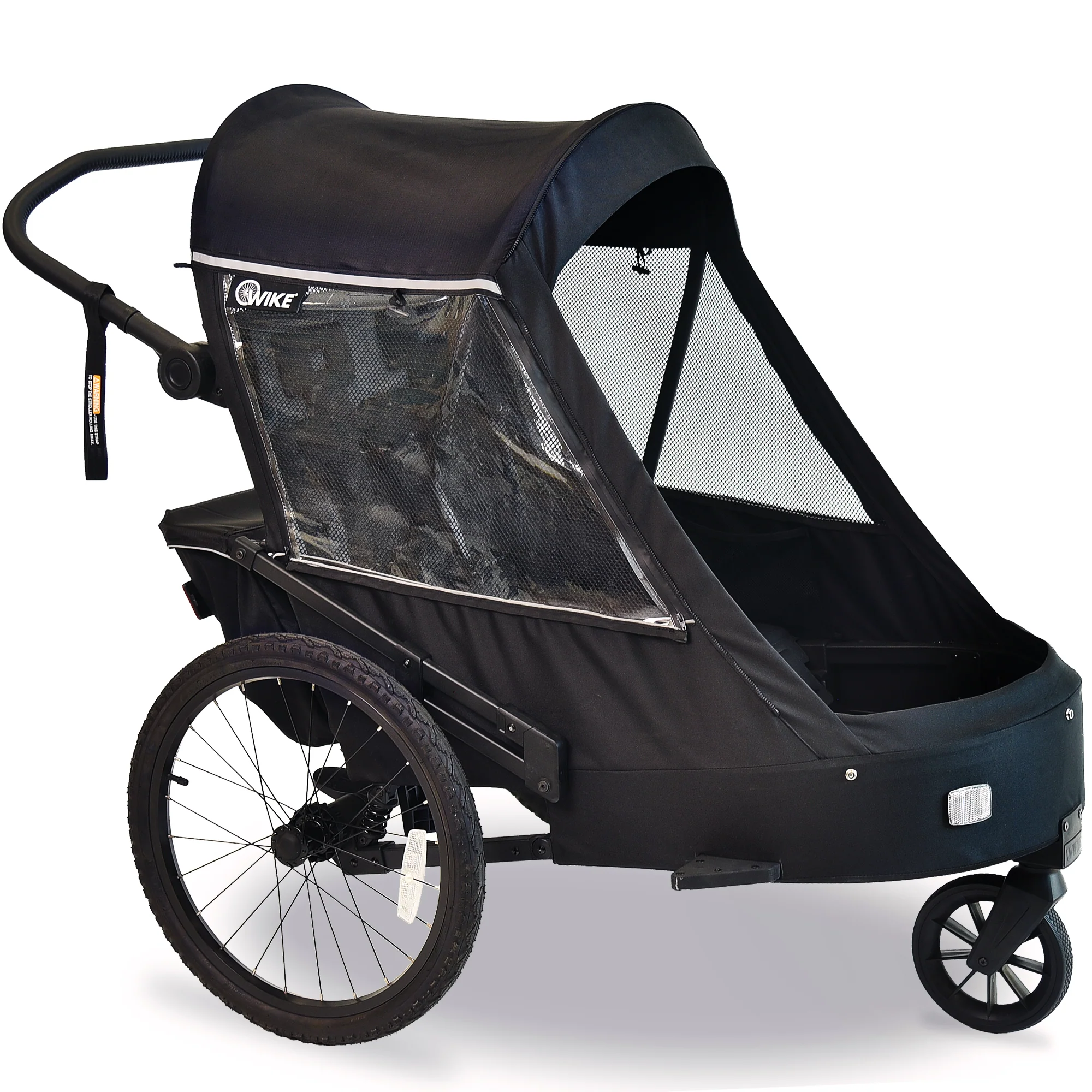 Wike Premium Suspension Bike Trailer – Black - Includes Stroller & Jogger Kit - Image 20