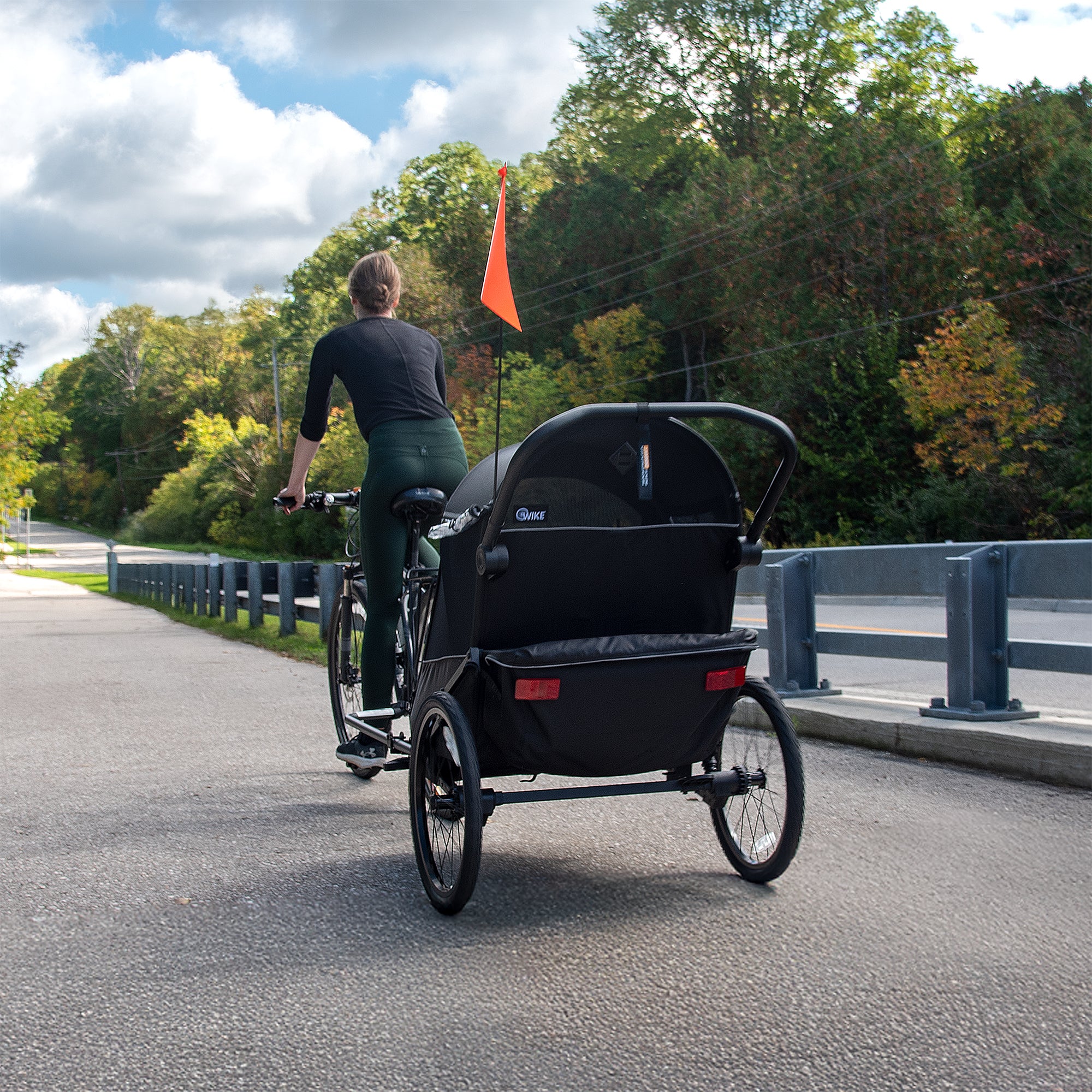 Wike Premium Suspension Bike Trailer – Black - Includes Stroller & Jogger Kit - Image 3