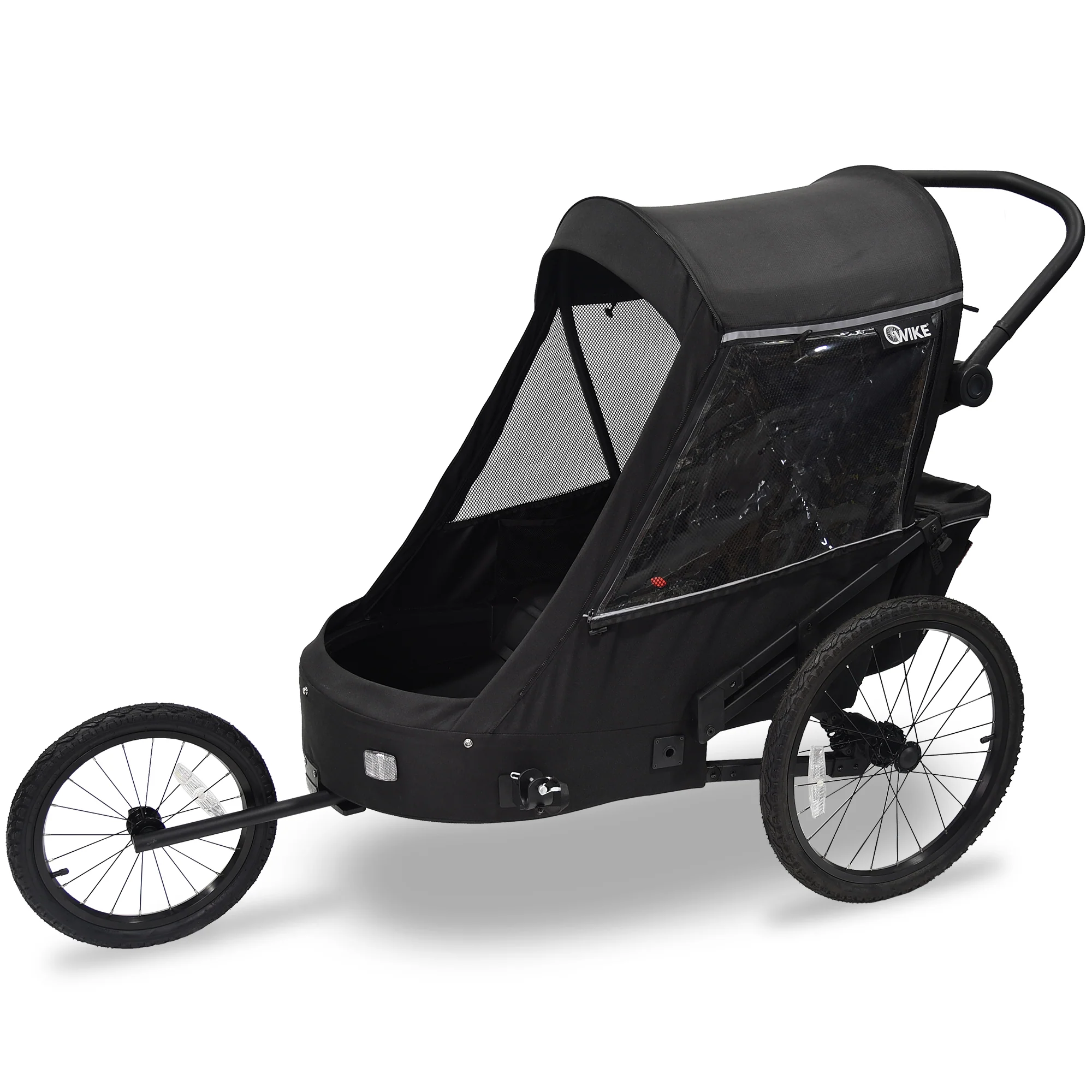 Wike Premium Suspension Bike Trailer – Black - Includes Stroller & Jogger Kit - Image 7