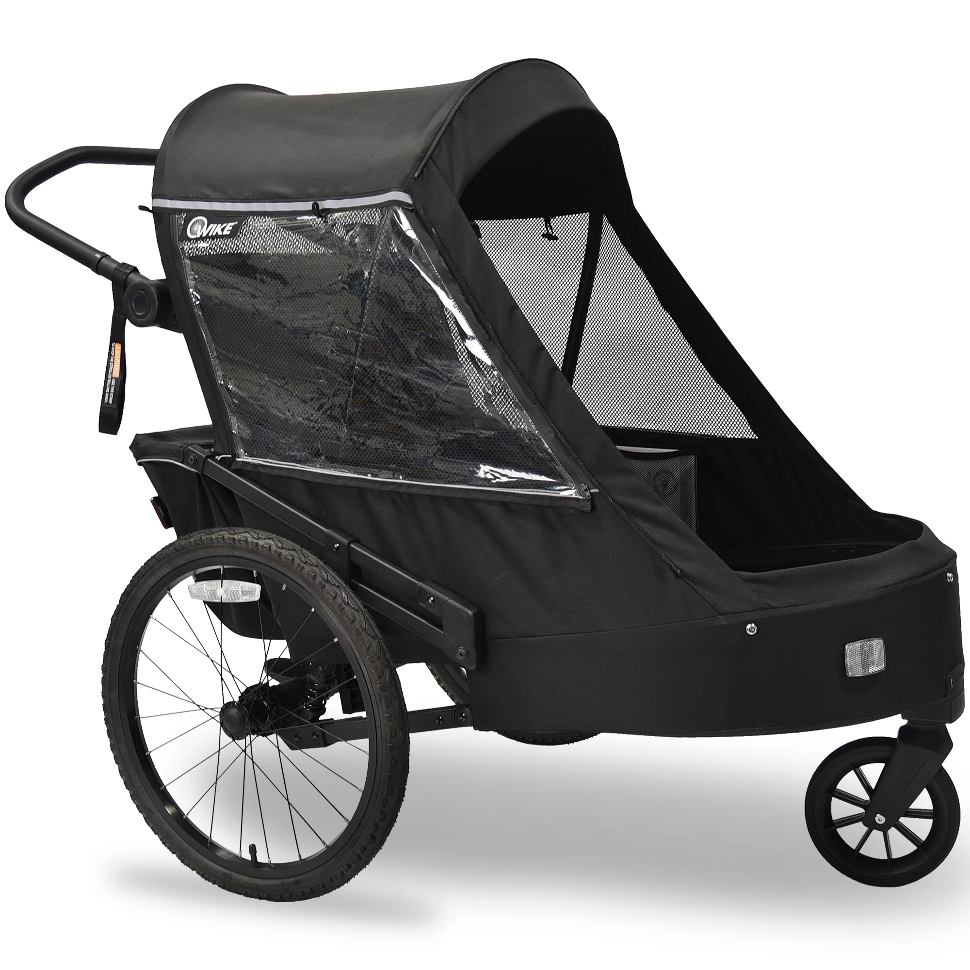 Wike Premium Suspension Bike Trailer – Black - Includes Stroller & Jogger Kit - Image 8